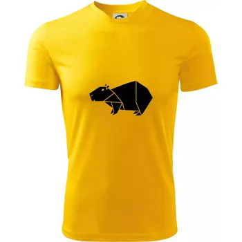 Chlapecké tričko Origami kapybara - Dětské triko sportovní (dresovina) - 158 cm/12 let ( Žlutá )