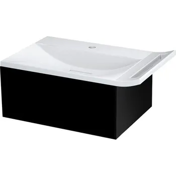 Koupelnový nábytek SAPHO ZEUS umyvadlová skříňka vč. sifonu a umyvadla 60x26x45 cm, černá mat