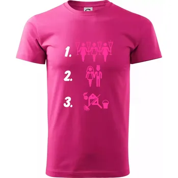 Pánská móda Před a po žena - Klasické pánské triko vyšší gramáže - 2XL ( Purpurová )