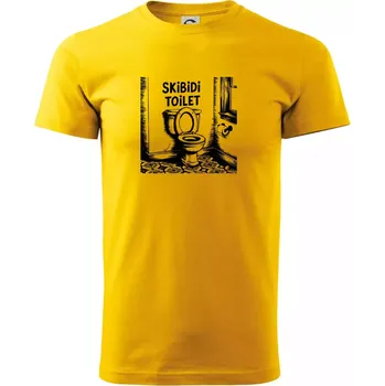 Skibidi kresba - Triko extra velké (5-8XL) - 7XL ( Žlutá )