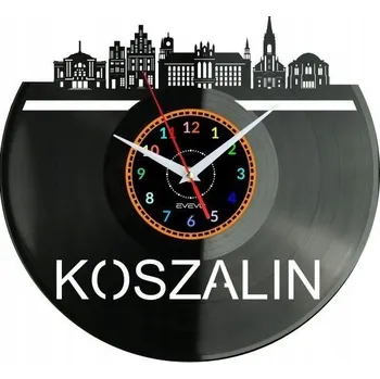 Hodiny Koszalin Polsko Nástěnné Hodiny Vinylová Deska DÁREK PAMÁTKA NAROZENINY
