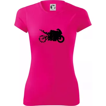 Dámské tričko Moto love - Dámské Fantasy sportovní (dresovina) - XL ( Neon Pink )