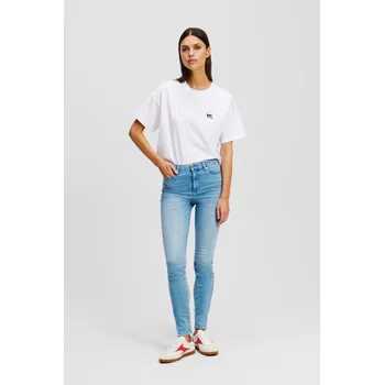 Dámské džíny DŽÍNY KARL LAGERFELD SKINNY DENIM PANTS MID BLUE DENIM