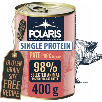 Krmivo pro psa VLHKÉ KRMIVO PRO PSA MONOPROTEINOVÉ POLARIS ADULT PAŠTIKA S VEPŘOVÝM MASEM 400G