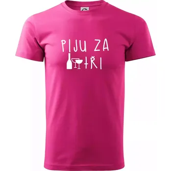 Pánská móda Jím za dva / Piju za tři - Klasické pánské triko vyšší gramáže - 2XL ( Purpurová )
