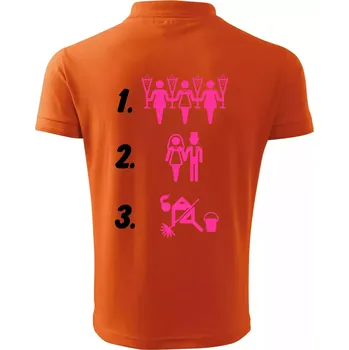 Pánská košile Před a po žena - Polokošile pánská Pique Polo 203 - L ( Oranžová )