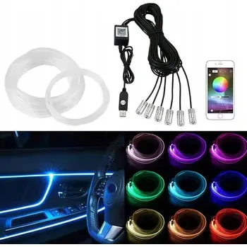 Osvětlení interiéru vozidel LED pásky USB - LED OSVĚTLENÍ Interiérové LED diody do auta Páska do kabiny automobilu