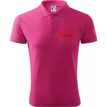Moje srdce bije pro hudbu - srdce malé - Polokošile pánská Pique Polo 203 - 5XL ( Purpurová )