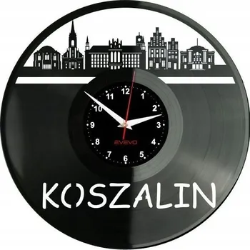 Hodiny Koszalin Město Polsko Nástěnné Hodiny Vinylová Deska Moderní Dekorativní
