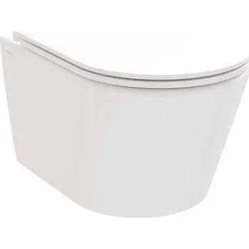 Klozet RAVAK - Flow Závěsné WC se sedátkem SoftClose, RimOff, bílá X01985