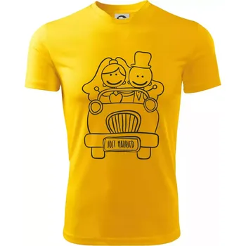 Chlapecké tričko Svatební auto - Dětské triko sportovní (dresovina) - 122 cm/6 let ( Žlutá )