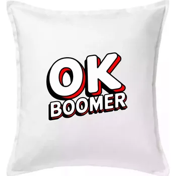 Polštář Baby Boomers - OK boomer - Polštář 50x50 - 50x50 - Pouze potah ( Bílá )