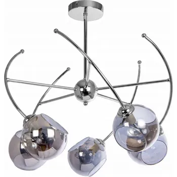 Stropní svítidlo loft skleněné chromové kouřové