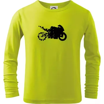 Moto love - Triko dětské Long Sleeve - 158 cm/12 let ( Limetková )