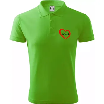 Pánská košile Moje srdce bije pro hudbu - srdce malé - Polokošile pánská Pique Polo 203 - 5XL ( Apple Green )