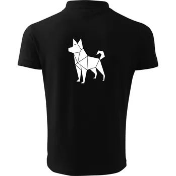Pánská košile Origami pes z boku - Polokošile pánská Pique Polo 203 - 5XL ( Černá )