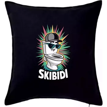 Polštář Skibidi thug - Polštář 50x50 - 50x50 - Pouze potah ( Černá )