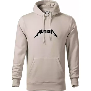 Pánská mikina Autism rock nápis - Mikina pánská Cape s kapucí - 3XL ( Ledově šedá )