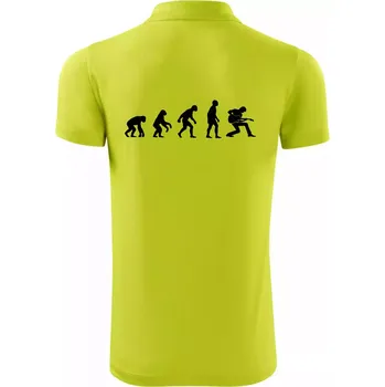 Pánská košile Evoluce kytarista - klečící - Polokošile Victory sportovní (dresovina) - XL ( Limetková )