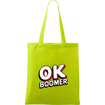 Baby Boomers - OK boomer - Taška bavlněná - 42 x 38 cm ( Limetková )