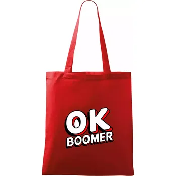 Nákupní taška Baby Boomers - OK boomer - Taška bavlněná - 42 x 38 cm ( Červená )