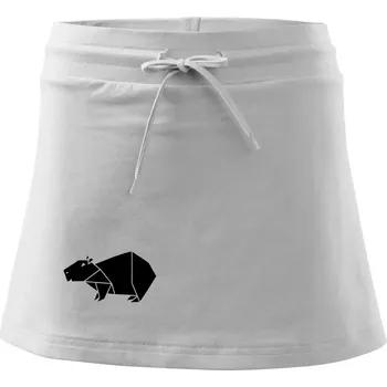Dámská sukně Origami kapybara - Sportovní sukně - two in one - XS ( Bílá )