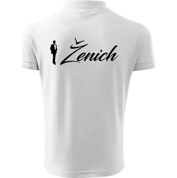 Pánská košile Ženich psací - Polokošile pánská Pique Polo 203 - 4XL ( Bílá )