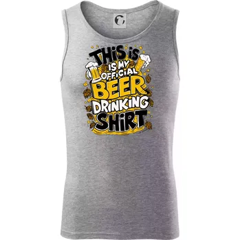 This Is My Official Drinking Shirt - chmel - Tílko pánské Core - L ( Tmavě šedý melír )