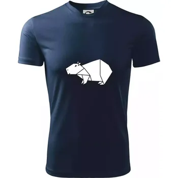 Origami kapybara - Dětské triko sportovní (dresovina) - 158 cm/12 let ( Námořní modrá (velmi tmavá - téměř černá) )