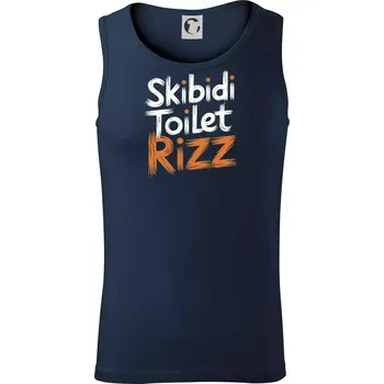 Skibidi Toilet Rizz nápis - Tílko pánské Core - 2XL ( Námořní modrá (velmi tmavá - téměř černá) )
