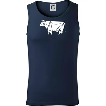 Origami kráva z boku - Tílko pánské Core - L ( Námořní modrá (velmi tmavá - téměř černá) )