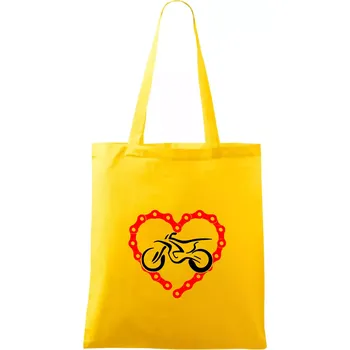 Moto srdce řetěz - enduro - Taška bavlněná - 42 x 38 cm ( Žlutá )