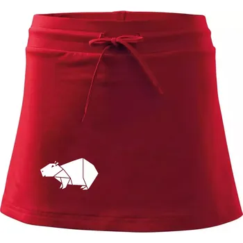 Dámská sukně Origami kapybara - Sportovní sukně - two in one - M ( Červená )