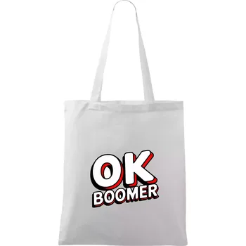 Nákupní taška Baby Boomers - OK boomer - Taška bavlněná - 42 x 38 cm ( Bílá )