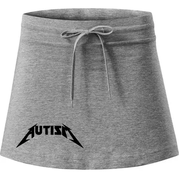 Dámská sukně Autism rock nápis - Sportovní sukně - two in one - XL ( Tmavě šedý melír )