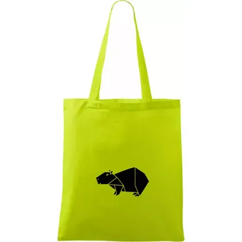 Origami kapybara - Taška bavlněná - 42 x 38 cm ( Limetková )