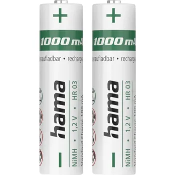 Nabíječka baterií Hama NiMH-Akkus, AAA Micro, 1000 mAh, 1,2 V, 2 Stück akumulátor AAA Ni-MH 1.2 V 2 ks