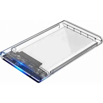 Skříň externího pevného disku, 2,5" SATA HDD, USB 3.0, průhledná pro max. 6TB SSD/HDD