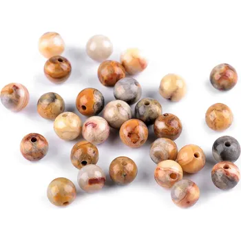 Korálek Minerální korálky Achát žlutý Ø6 mm, Balení 60 ks, Varianta achát žlutý