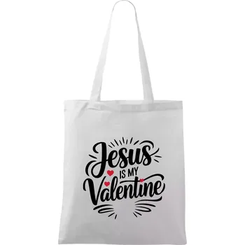 Jesus is my valentine - Taška bavlněná - 42 x 38 cm ( Bílá )