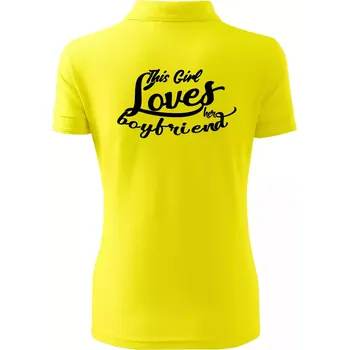 This Girl Loves her Boyfriend - Polokošile dámská Pique Polo - 3XL ( Citrónová )