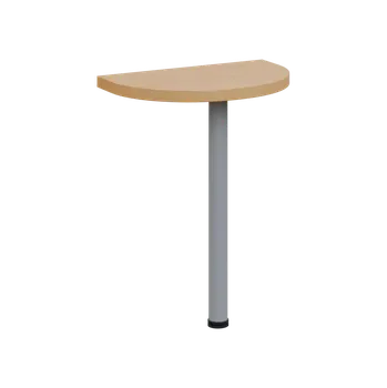 Stolová podnož SIJD - 60 přístavba jednací, kovová podnož stříbrná, síla desky 36 mm, široká 600 mm, javor horský