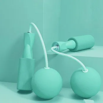 Bezšvové švihadlo s velkými míčky 6,5 cm Pro domácí trénink Odbourávání tuku Skákací lano Bez švihu Vhodné i do interiéru zelená