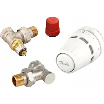 Hlavice pro radiátor ÚHLOVÁ TERMOSTATICKÁ SADA 1/2'' VENTILY + HLAVICE