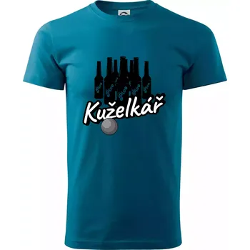 Kuželkář pivo - Klasické pánské triko vyšší gramáže - M ( Petrolejová )