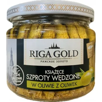 Šproty uzené v olivovém oleji Riga Gold 270g
