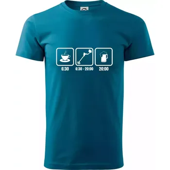 Pánské tričko Káva detektor pivo - Klasické pánské triko vyšší gramáže - 4XL ( Petrolejová )