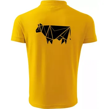 Pánská košile Origami kráva z boku - Polokošile pánská Pique Polo 203 - M ( Žlutá )