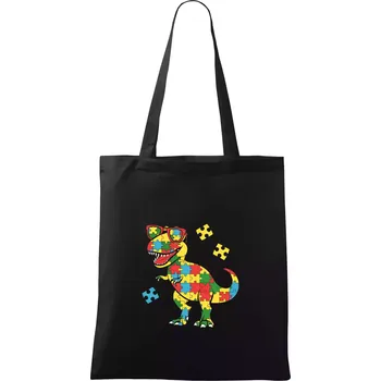 Autista dinosaurus puzzle - Taška bavlněná - 42 x 38 cm ( Černá )