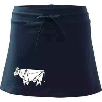 Dámská sukně Origami kráva z boku - Sportovní sukně - two in one - XL ( Námořní modrá (velmi tmavá - téměř černá) )